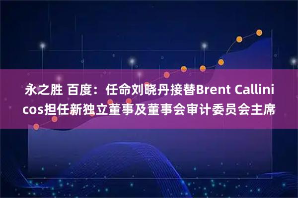 永之胜 百度：任命刘晓丹接替Brent Callinicos担任新独立董事及董事会审计委员会主席