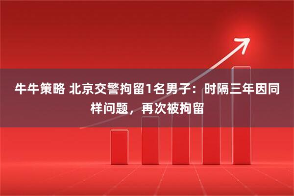 牛牛策略 北京交警拘留1名男子：时隔三年因同样问题，再次被拘留